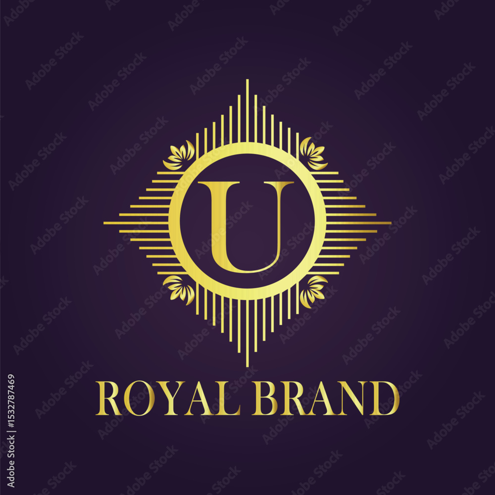 Naklejka premium Letter luxury gold logo concept