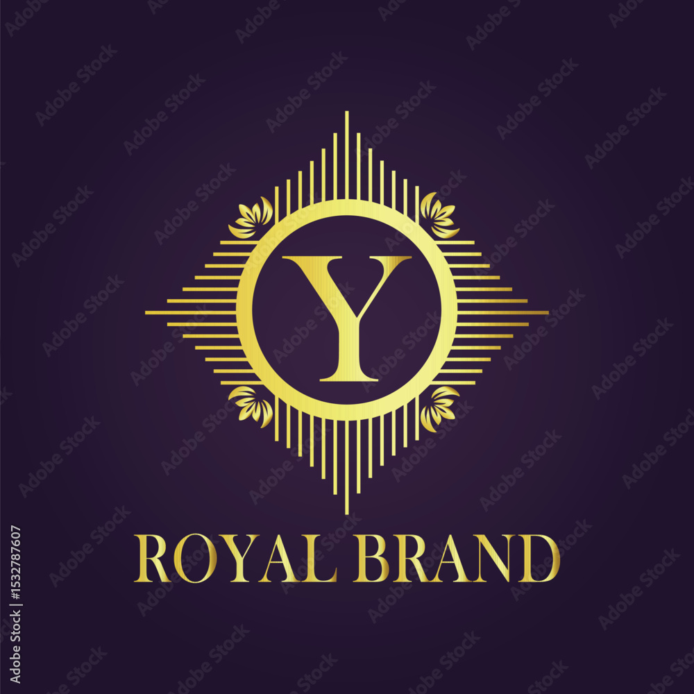 Fototapeta premium Letter luxury gold logo concept