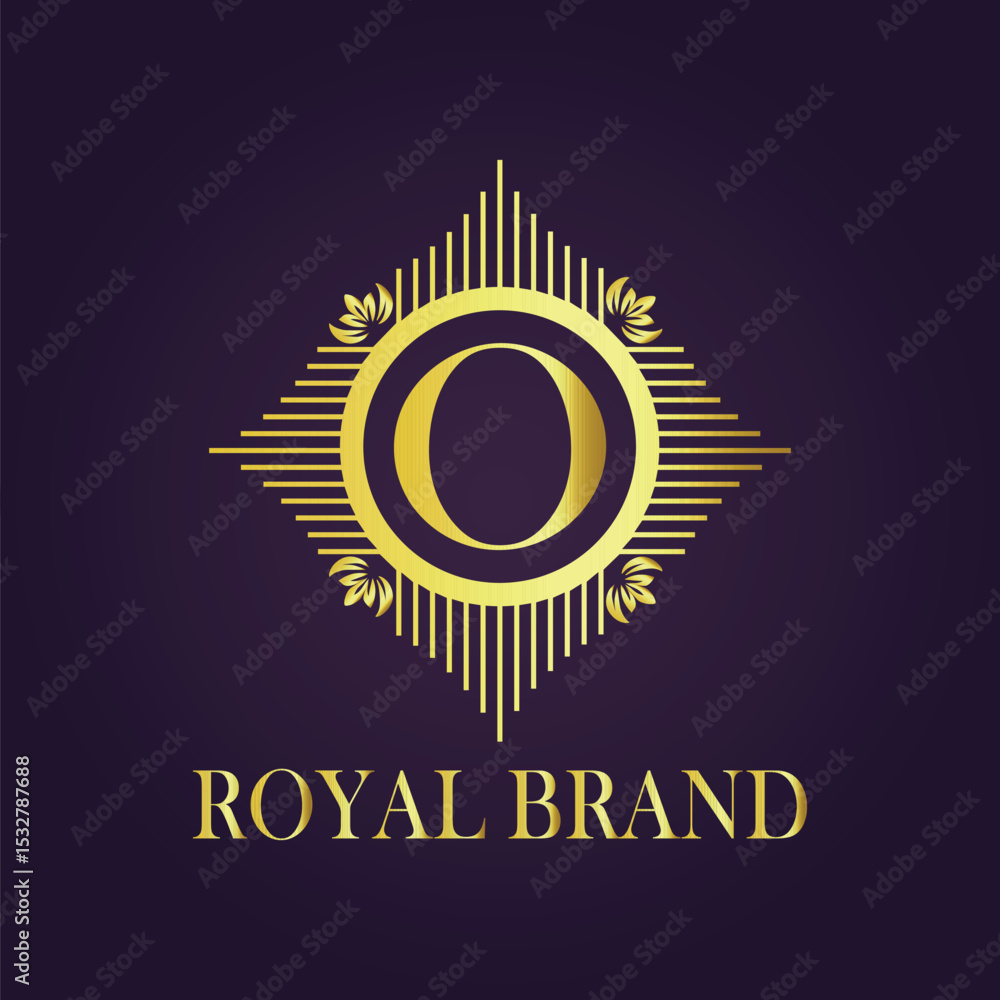 Fototapeta premium Letter luxury gold logo concept