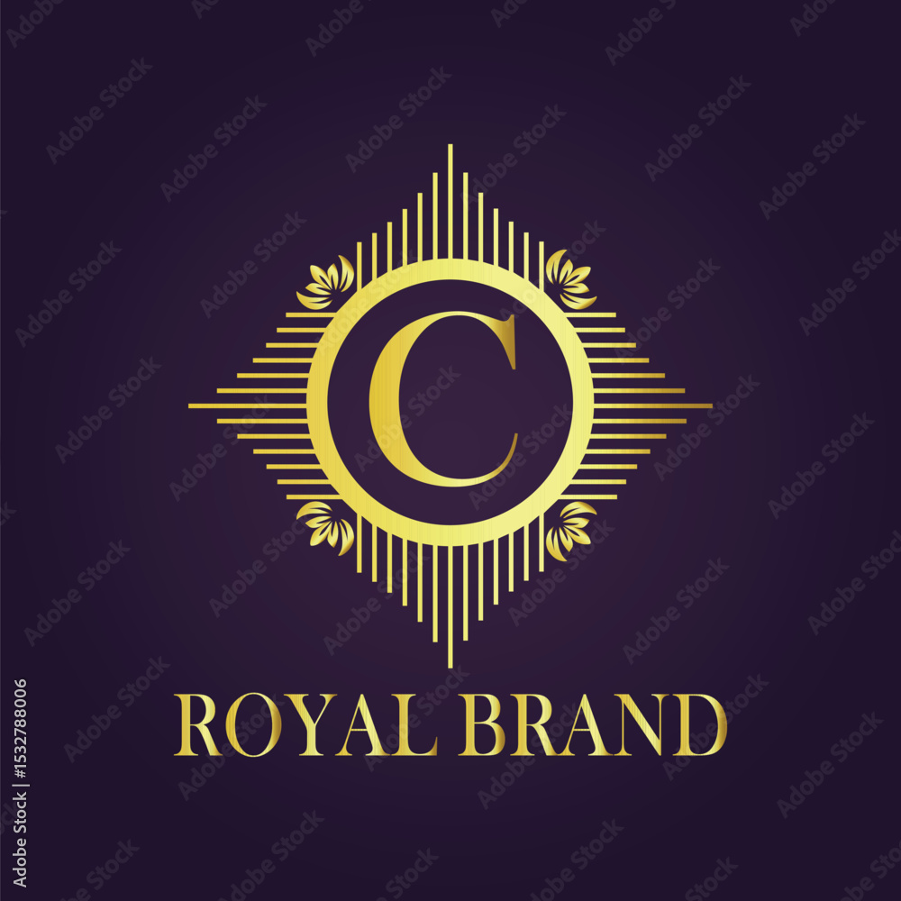 Fototapeta premium Letter luxury gold logo concept