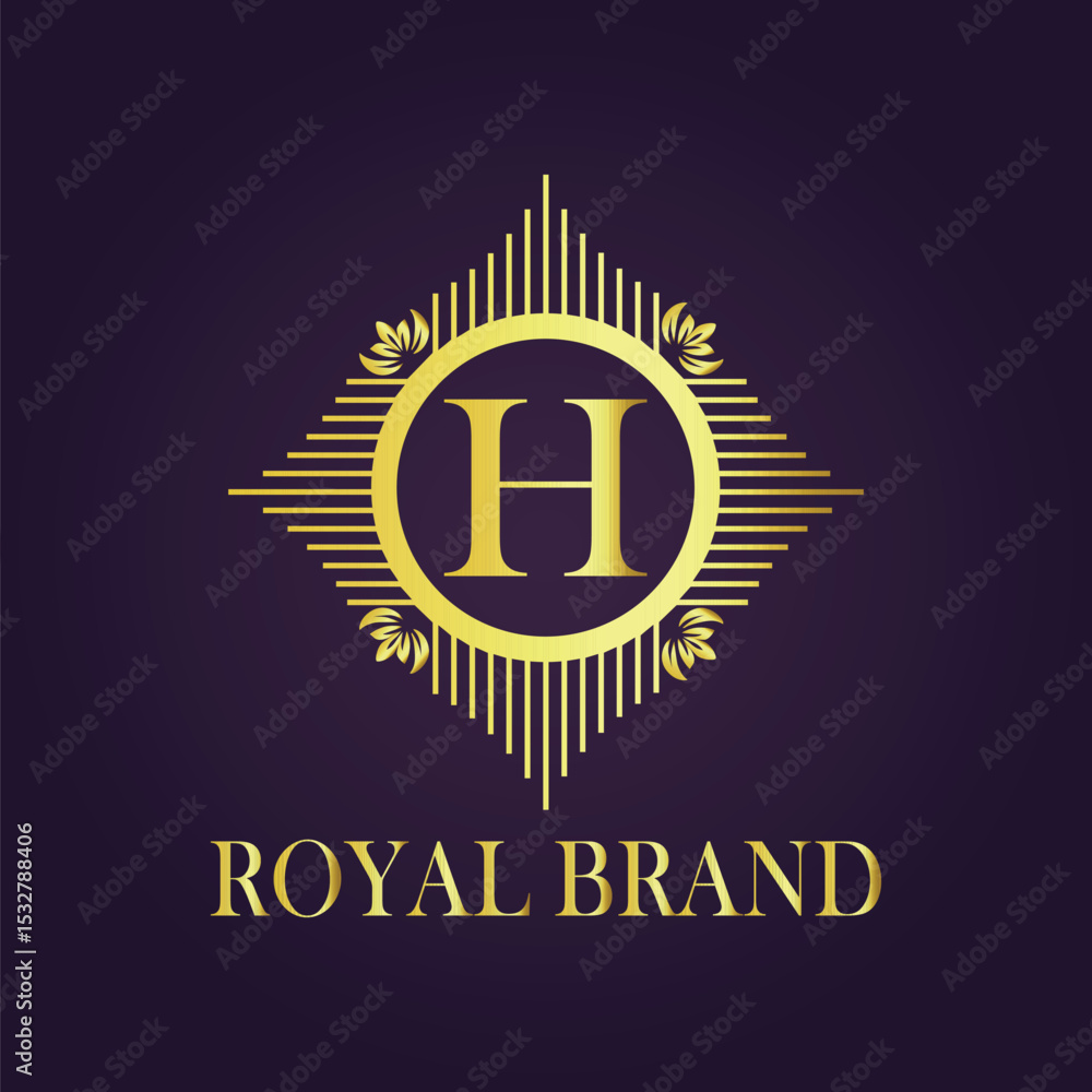 Fototapeta premium Letter luxury gold logo concept