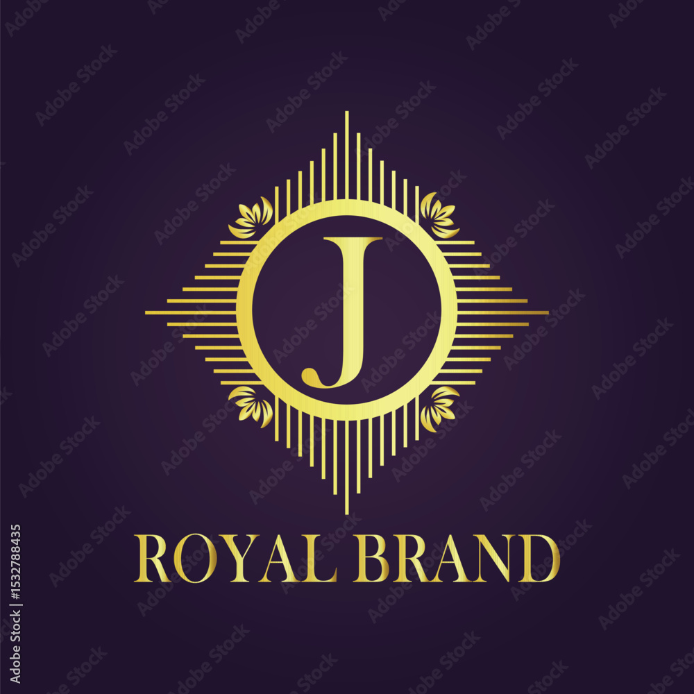 Fototapeta premium Letter luxury gold logo concept