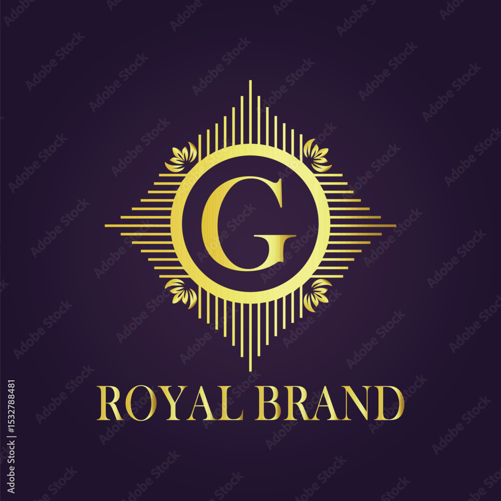 Fototapeta premium Letter luxury gold logo concept