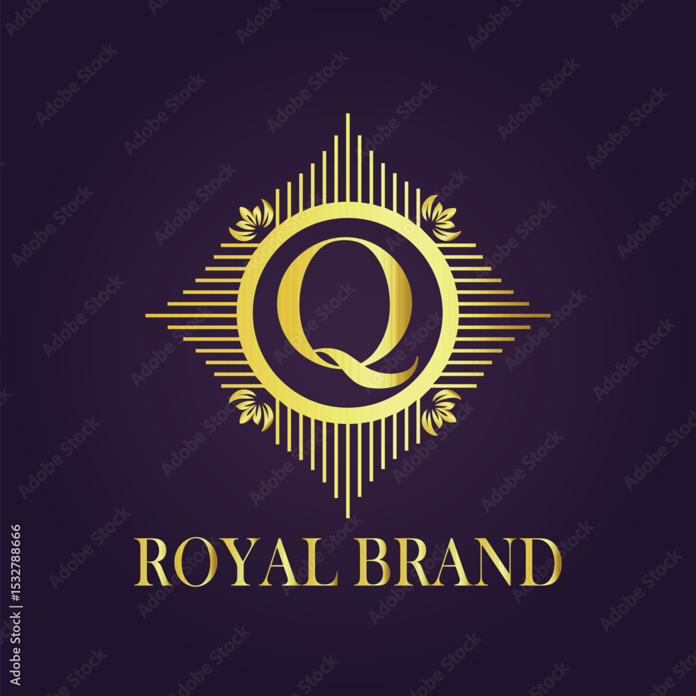 Naklejka premium Letter luxury gold logo concept