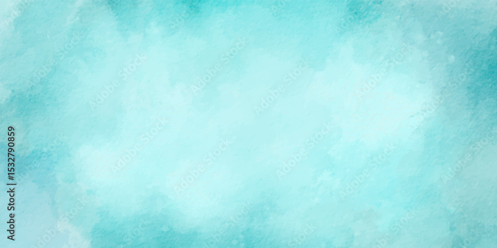 Obraz premium Blue watercolor background with soft pastel tones. Teal abstract paper texture vector design featuring artistic brush strokes and subtle handmade texture. Blue background with copy space.