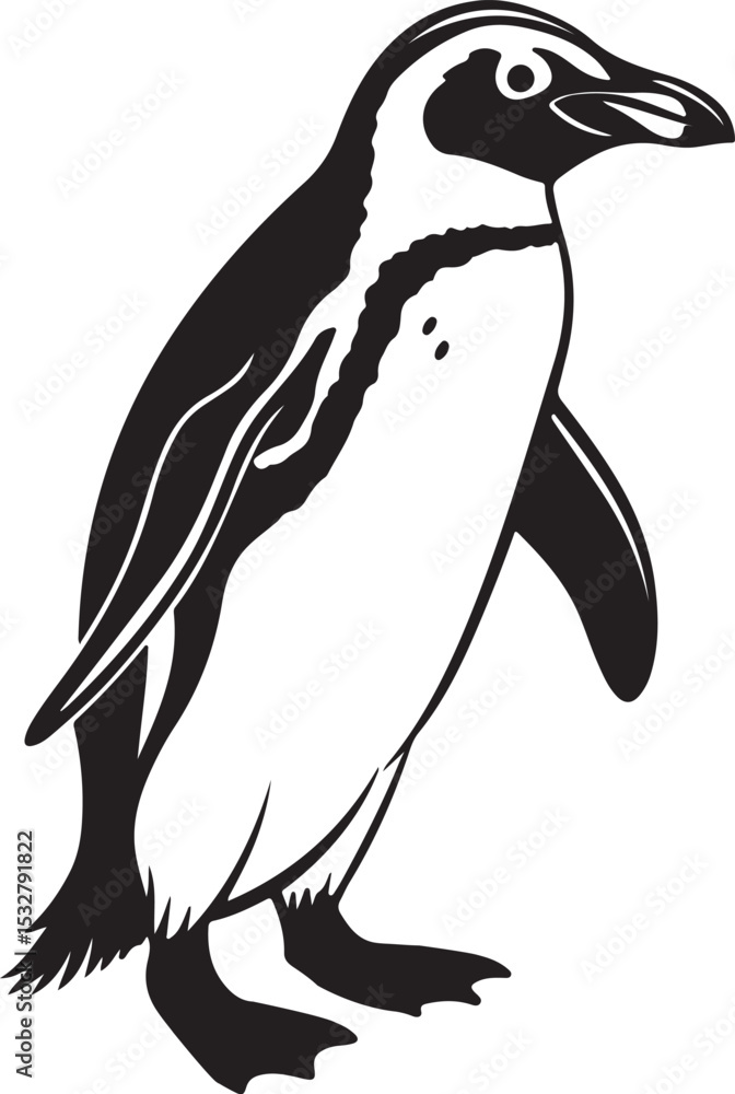 Fototapeta premium Penguin vector art illustration silhouette image