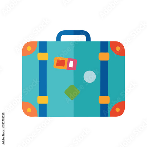 Cute Travel Suitcase with Sticker Cartoon Design