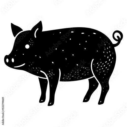 vector illustration of a pig
