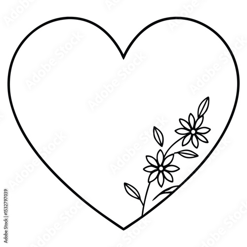 Romantic Heart and Fresh Floral Decoration