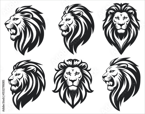 Fierce Lion Head Outline – Wildlife Vector Icon
