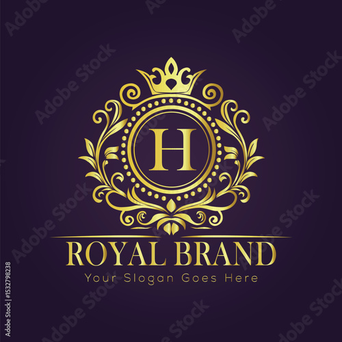 Letter luxury gold logo concept