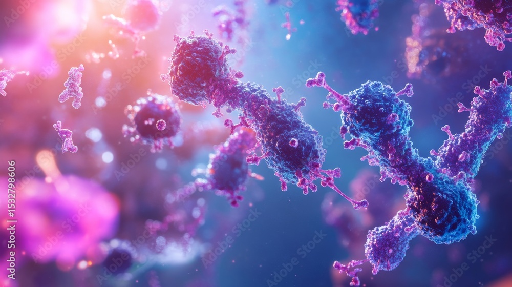 Fototapeta premium Intricate Visualization of Monoclonal Antibodies Targeting Proteins