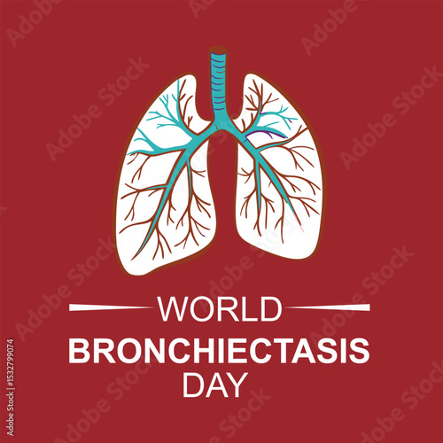 World Bronchiectasis Day Banner with Red Background