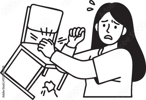 A woman has a moment of impulsive behavior, showcasing their struggle with emotional control.