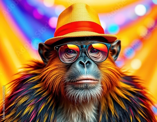 serious monkey with glasses