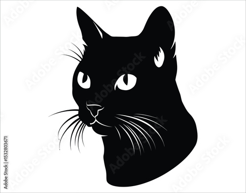 Shorthair Cat Head Vector