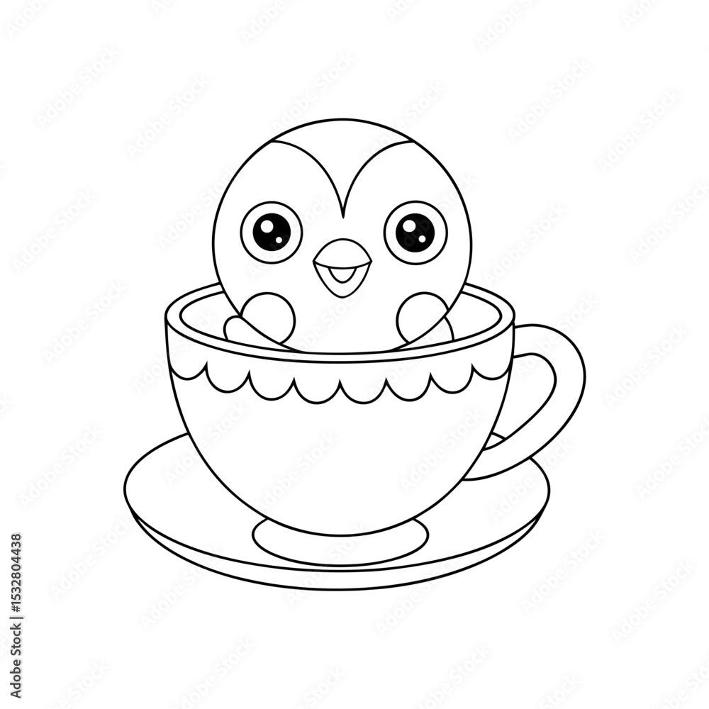 Obraz premium Printable Chick Inside Cupcake Outline