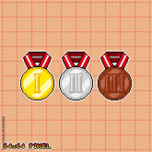 Medallions Pixel Art Style