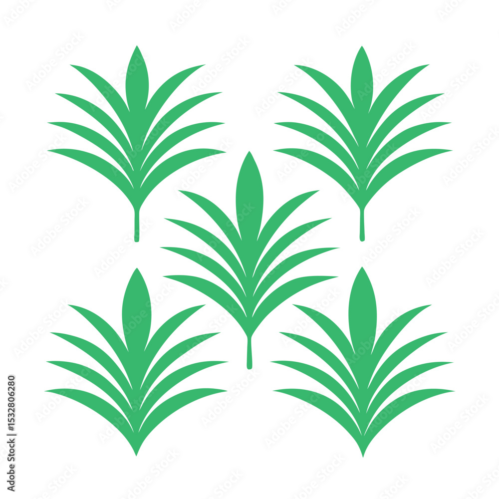 Symmetrical Green Palm Leaf Cluster Arrangement Symmetrical Green Palm Leaf Cluster Arrangement