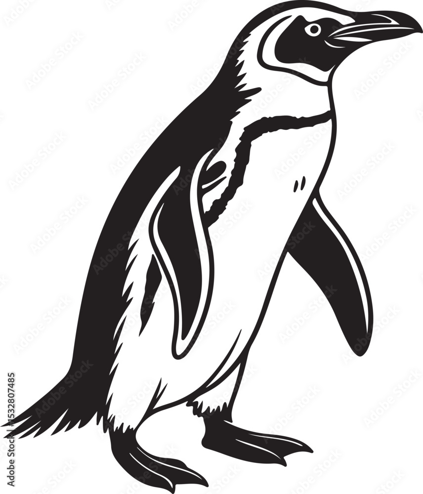Fototapeta premium Penguin vector art illustration silhouette image