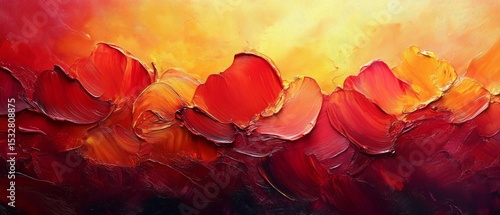 Wallpaper Mural Fiery Abstract Poppy Field Painting Torontodigital.ca