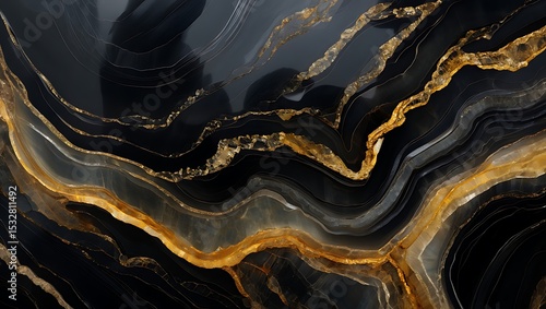 Wallpaper Mural Elegant Black and Gold Marble Texture Abstract Luxury Background Torontodigital.ca