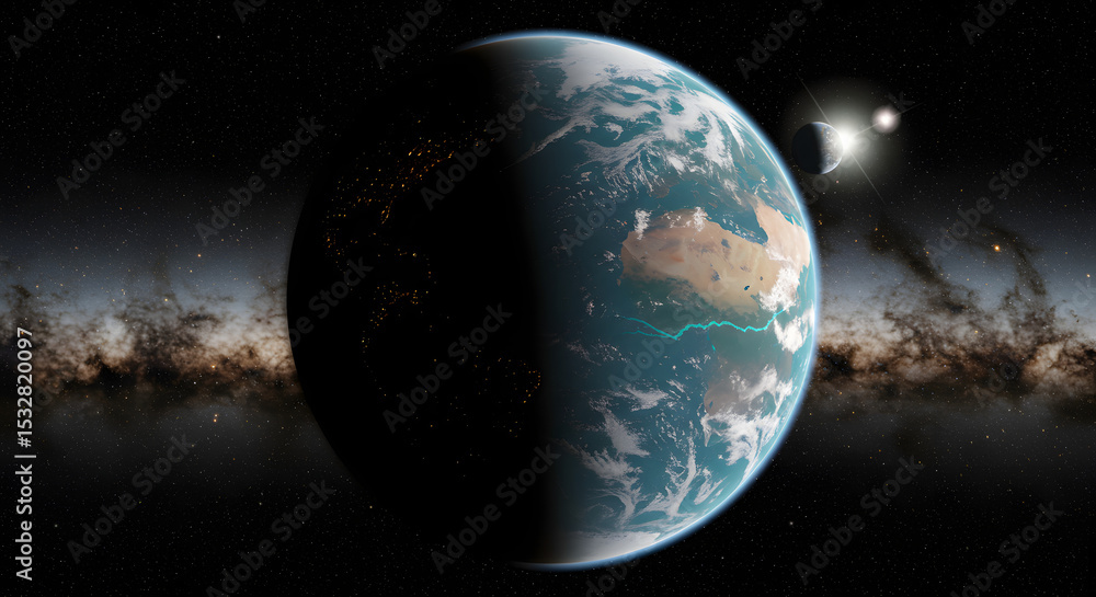 Fototapeta premium Planet. Exoplanet. High-Detailed Exoplanet. High-Detailed Planet. Planet on the Universe. Exoplanet on the Universe.