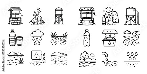 Drinking Water Icons
