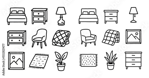 Guest Bedroom Sketch Icons