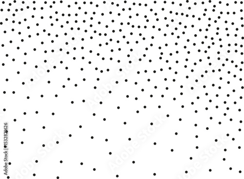 Random polka dots on white background. Elegant black circles. Vector isolated. Black dots. Fashion design. Vector business template. Decoration element. Dotted pattern.