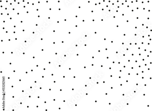 Random polka dots on white background. Elegant black circles. Vector isolated. Black dots. Fashion design. Vector business template. Decoration element. Dotted pattern.