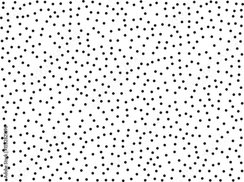 Random polka dots on white background. Elegant black circles. Vector isolated. Black dots. Fashion design. Vector business template. Decoration element. Dotted pattern.