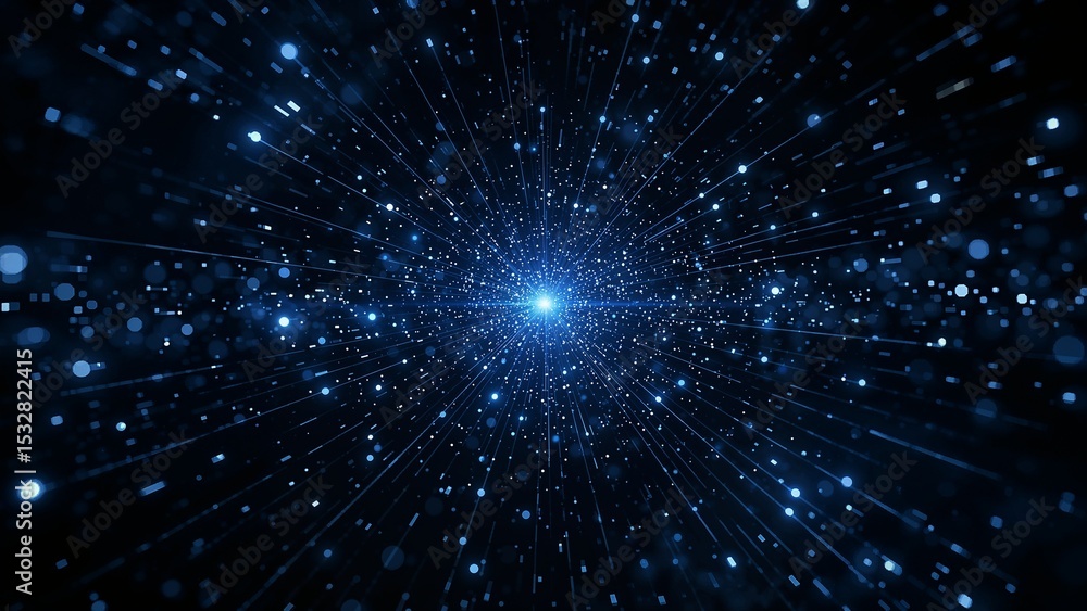 Obraz premium Abstract blue lights explosion