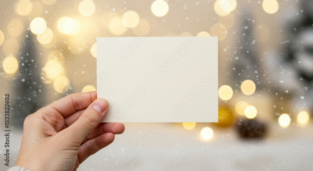 Obraz premium Blank Christmas card held