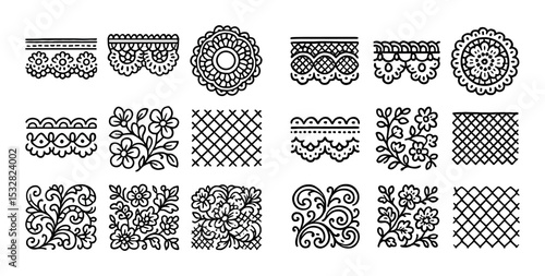 Hand-Drawn Lace Icons