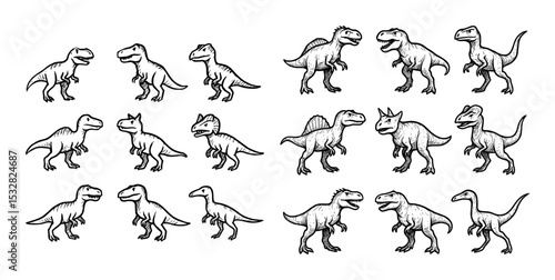 Theropod Dinosaur Icons
