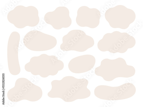 ゆるいふにゃふにゃのベージュの雲フレーム