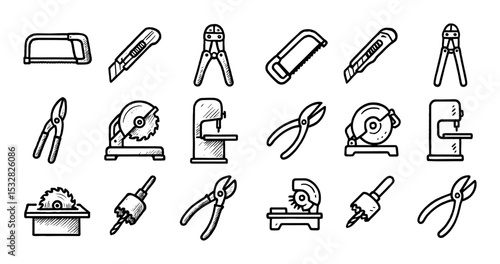 Hand-Drawn Cutting Tools