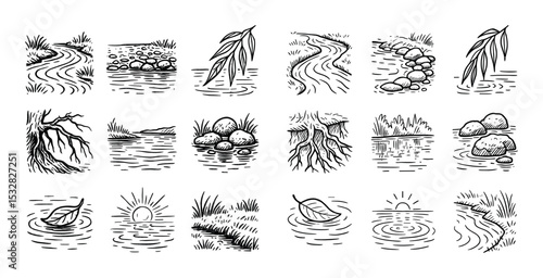 Riverbank Icon Sketches