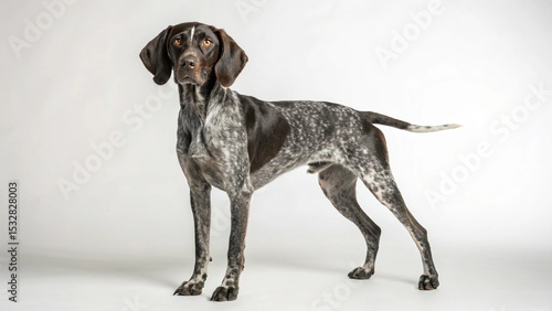 German Shorthaired Pointer on studio background