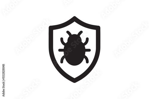 Antivirus Shield silhouette vector with white background