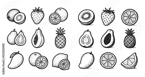 Vitamin C Fruits Icons