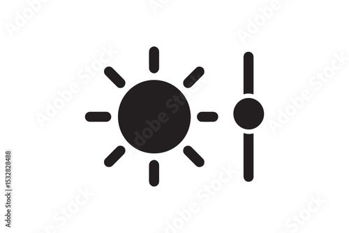 Brightness Adjustment silhouette vector with white background