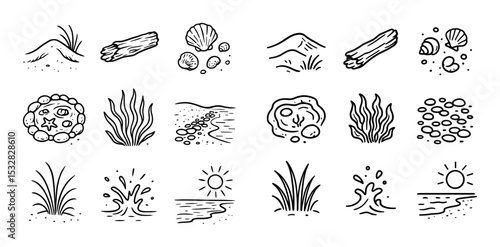 Beach Icons Grid