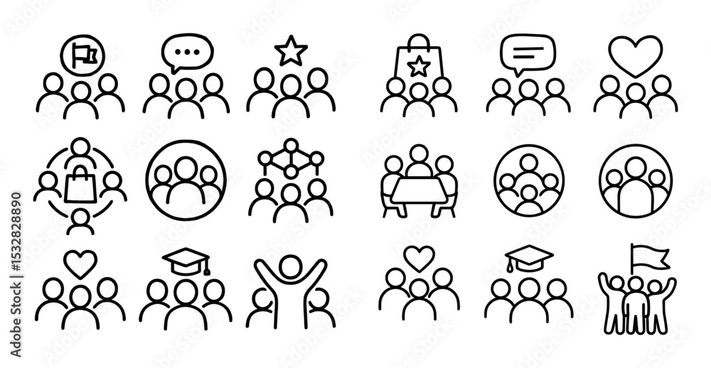 Fototapeta premium Community Icons Grid