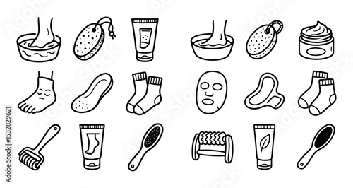 Hand-Drawn Foot Care Icons