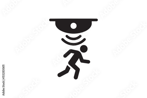 Motion Sensor Sign silhouette vector with white background