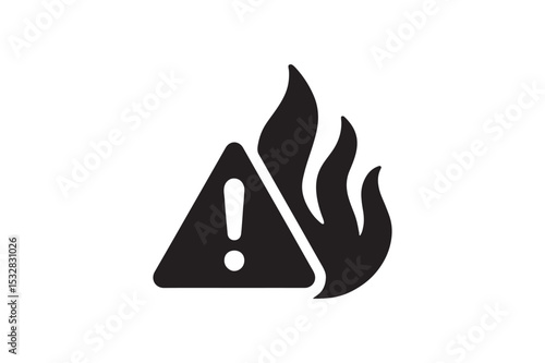 Overheating Alert silhouette vector with white background