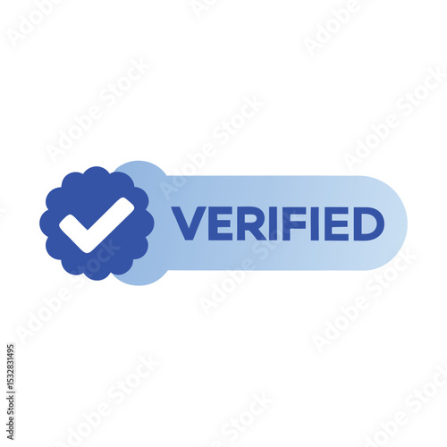 Simple blue verified badge with tick icon for social media and digital verification