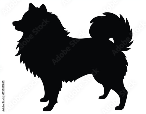 Minimalist Pomeranian Dog Silhouette